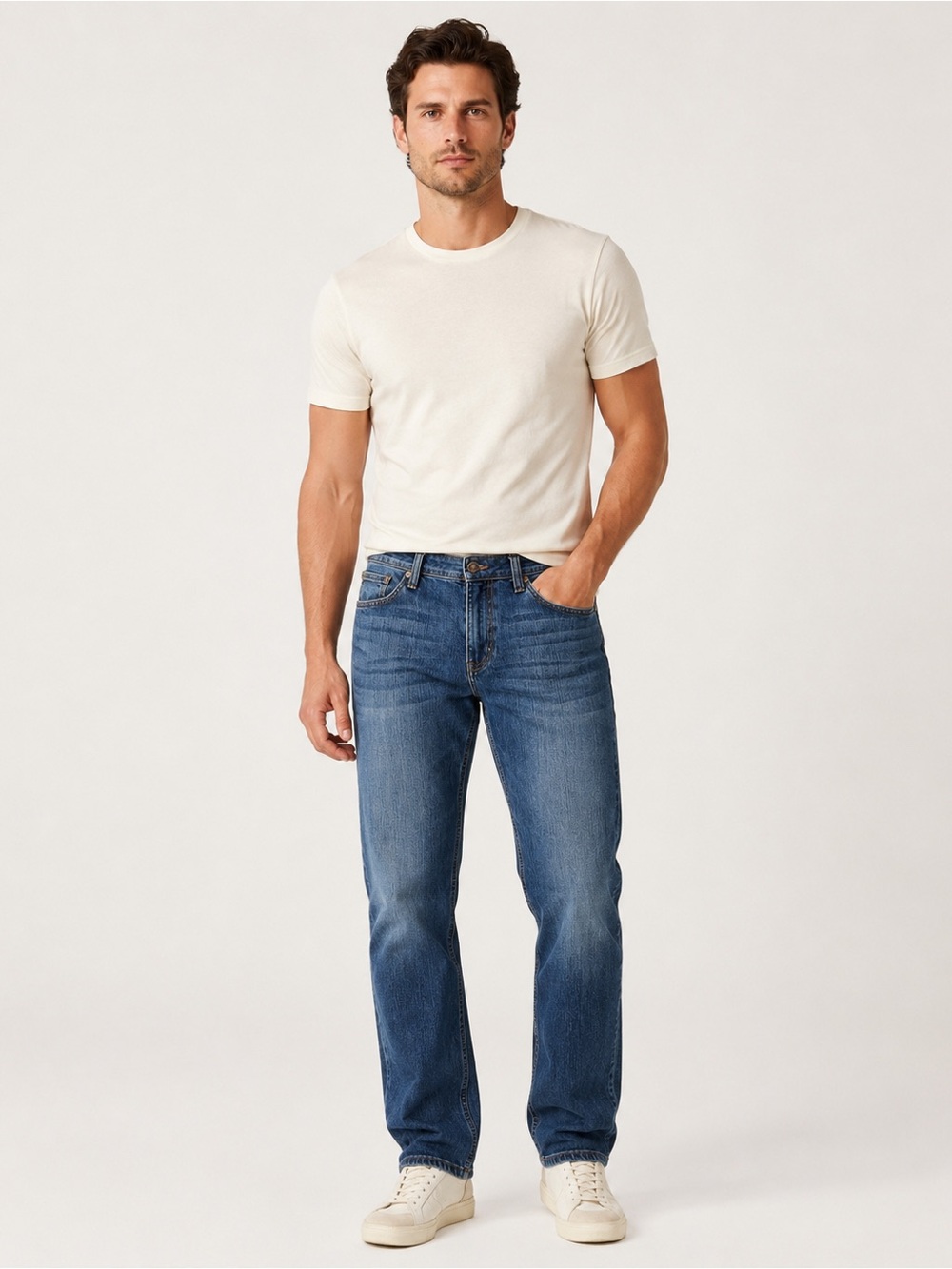 Seven7 Premium Denim Men’s Straight Fit Blue Jeans W34 L34